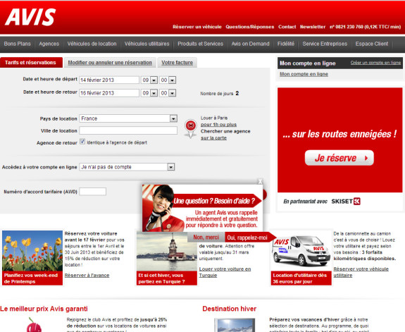 Capture d'écran d'un site internet