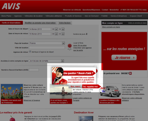 Capture d'écran d'un site internet