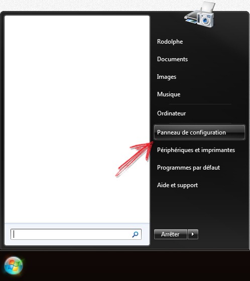 Screenshot of the Control Panel tab - Windows OS