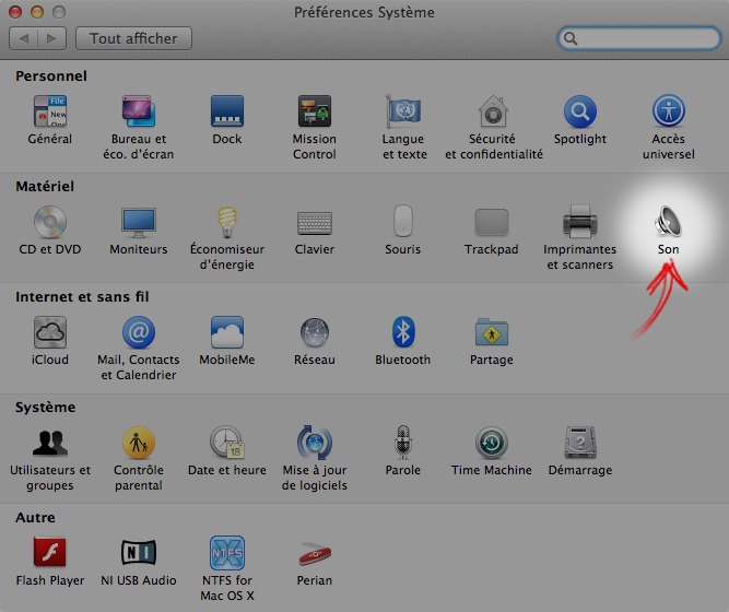Screenshot System preferences - MAC OS